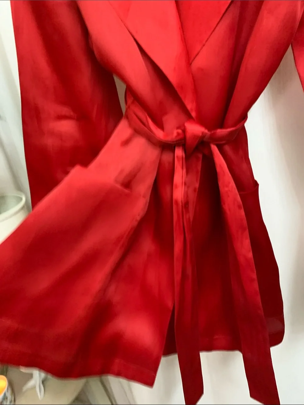 Emanuel Ungaro Silk Vintage Dinner Jacket Red Designer lightweight RARE